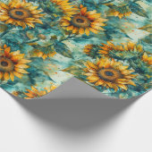 Waterverf Zonnebloemen (Licht) Cadeaupapier (Hoek)