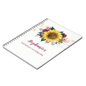 Waterverf Zonnebloemen Lichten Gepersonaliseerde b Notitieboek (Linkerzijde)