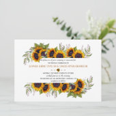 Waterverf Zonnebloemen Lijst Oud Barn Wedding Kaart (Staand voorkant)