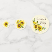 Waterverf Zonnebloemen met foliegepersonaliseerd b Confetti (Voorkanten)