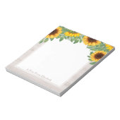 Waterverf Zonnebloemen met houten rand Blocnote (Linkerzijde)