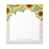 Waterverf Zonnebloemen met houten rand Blocnote (Voorkant)