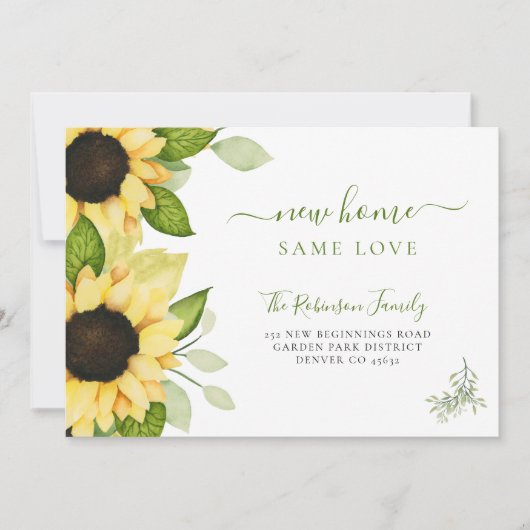 Waterverf zonnebloemen moderne beweging aankondiging (Voorkant)