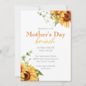 Waterverf Zonnebloemen Moederdag Brunch Kaart (Voorkant)