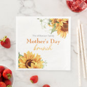 Waterverf Zonnebloemen Moederdag Brunch Servet (Insitu)