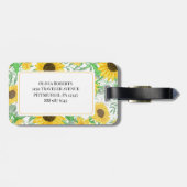 Waterverf zonnebloemen Monogram Bagagelabel (Achterkant horizontaal)