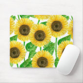 Waterverf zonnebloemen muismat (Met muis)