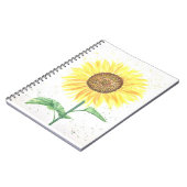 Waterverf zonnebloemen notitieboek (Linkerzijde)
