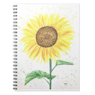 Waterverf zonnebloemen notitieboek