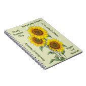 Waterverf Zonnebloemen Notitieboek (Rechterzijde)