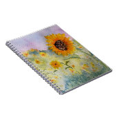 Waterverf zonnebloemen notitieboek (Rechterzijde)