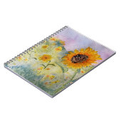 Waterverf zonnebloemen notitieboek (Linkerzijde)