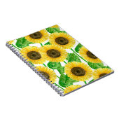 Waterverf zonnebloemen notitieboek (Rechterzijde)