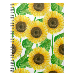 Waterverf zonnebloemen notitieboek