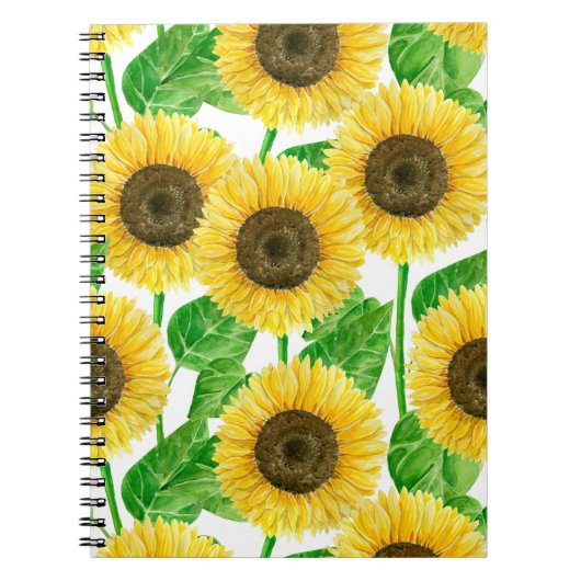 Waterverf zonnebloemen notitieboek (Voorkant)