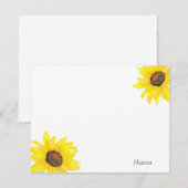 Waterverf zonnebloemen notitiekaartje (Voorkant / Achterkant)