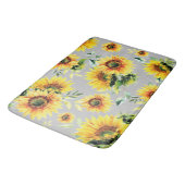 Waterverf Zonnebloemen op Grey Bath Mat (Gekanteld)