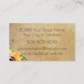 Waterverf Zonnebloemen op het bijtende perkament Visitekaartje (Achterkant)