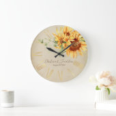 Waterverf Zonnebloemen op het vette perkament Grote Klok (Huis)