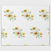 Waterverf zonnebloemen op maat cadeaupapier (Vlak)