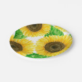 Waterverf zonnebloemen papieren bordje (Gekanteld)