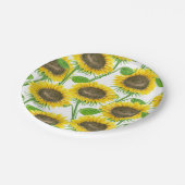 Waterverf zonnebloemen papieren bordje (Gekanteld)