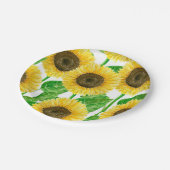 Waterverf zonnebloemen papieren bordje (Gekanteld)