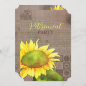 Waterverf Zonnebloemen Pensioenfeest Kaart (Voorkant / Achterkant)