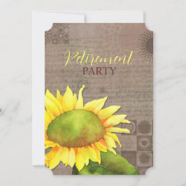 Waterverf Zonnebloemen Pensioenfeest Kaart