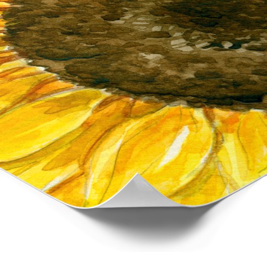 Waterverf zonnebloemen poster (Hoek)