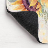 Waterverf zonnebloemen Robuust design, Muismat (Hoek)