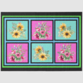 Waterverf Zonnebloemen & Roze Bloemen Decoupage Tissuepapier (Voorkant)