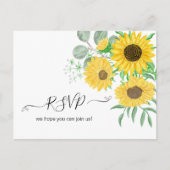 Waterverf Zonnebloemen RSVP Briefkaart (Voorkant)