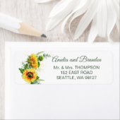 Waterverf Zonnebloemen Rustic Weddenschap Etiket (Insitu)