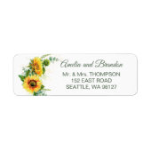 Waterverf Zonnebloemen Rustic Weddenschap Etiket (Voorkant)