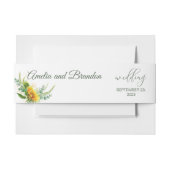 Waterverf zonnebloemen Rustic Wedding Belly Band Uitnodigingen Wikkel (Voorkant Voorbeeld)