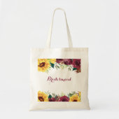 Waterverf Zonnebloemen Rustiek Bloemen Bruidsmeisj Tote Bag (Voorkant)