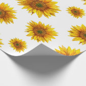 Waterverf zonnebloemen. Rustiek bloemmotief Cadeaupapier (Hoek)