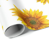 Waterverf zonnebloemen. Rustiek bloemmotief Cadeaupapier (Rol Hoek)