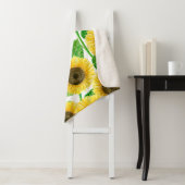 Waterverf zonnebloemen sherpa deken (In situ)