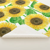 Waterverf zonnebloemen sherpa deken (3/4)