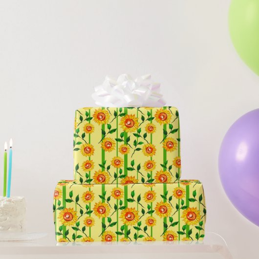  Waterverf Zonnebloemen Stalks Gift Cadeaupapier (Feestgeschenken)