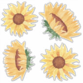 Waterverf Zonnebloemen Sticker (Voorkant)