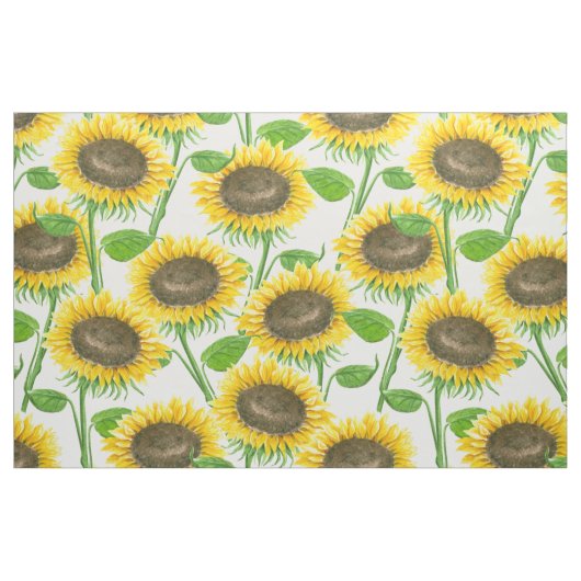 Waterverf zonnebloemen stof (Fat Quarter)