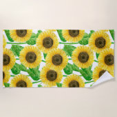 Waterverf zonnebloemen strandlaken (Voorkant)