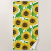 Waterverf zonnebloemen strandlaken (Voorkant)