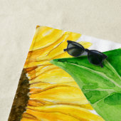 Waterverf zonnebloemen strandlaken (In situ)