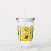 Waterverf Zonnebloemen Stripes Monogrammen Naam Ac Acryl Drinkbeker (Links)
