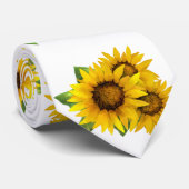 Waterverf zonnebloemen Stropdas (Opgerold)