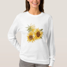 Waterverf Zonnebloemen T-shirt